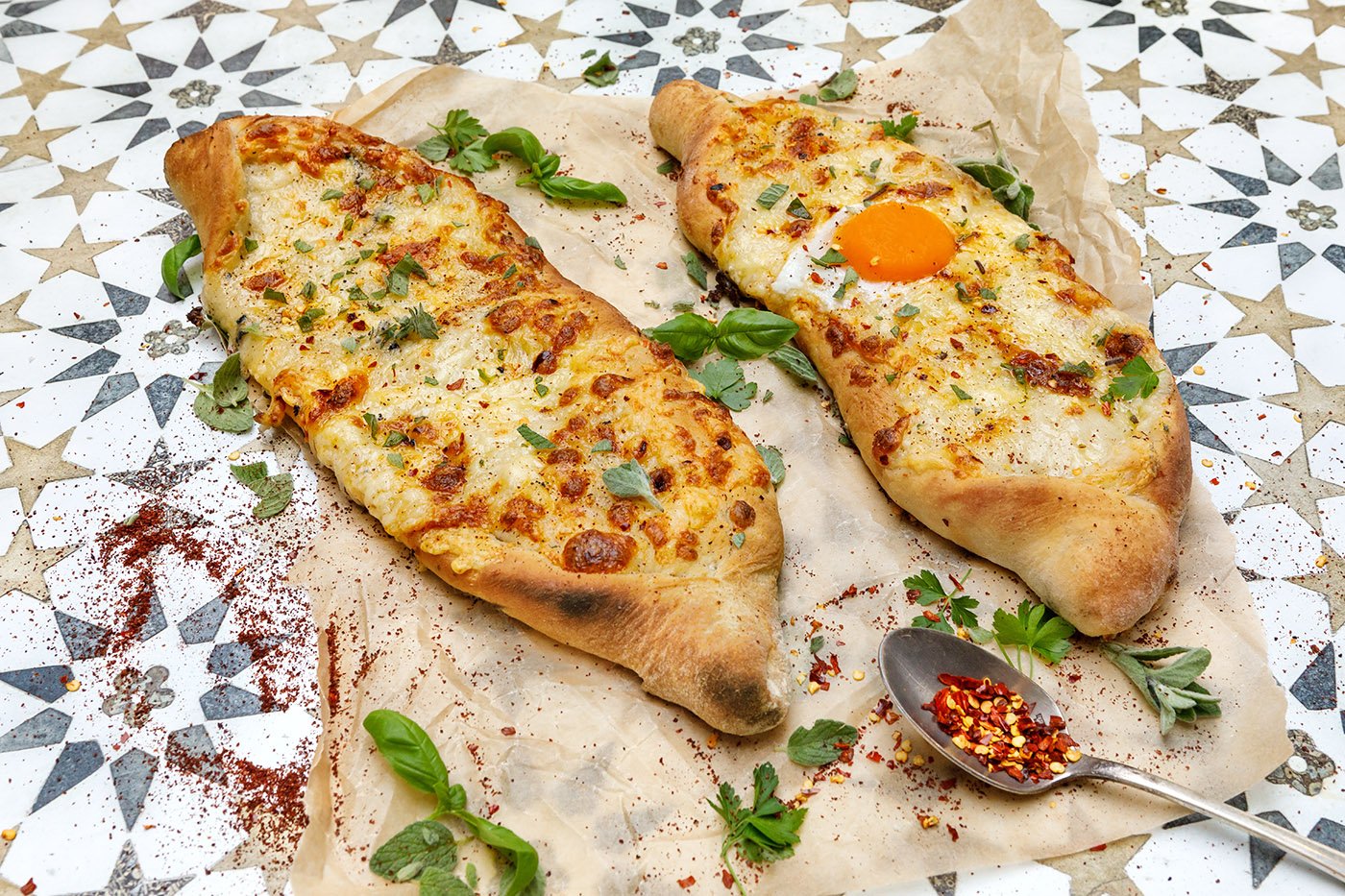 CHICKEN CHEESE FLAT BREAD (PIDE)